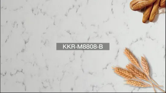Fábrica de China Kkr precio al por mayor 12 mm de piedra artificial de imitación Carrara paneles de pared de mármol blanco losa de superficie sólida para encimera de cocina